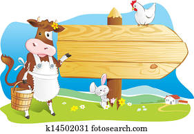 Funny farm animals wooden signboard Funny farm animals wooden signboard