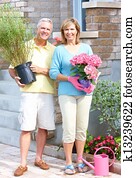 Gardening couple.