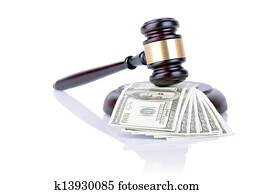 Gavel and money