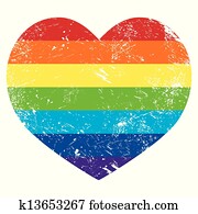 Gay rights rainbow retro heart flag Gay rights rainbow retro heart flag
