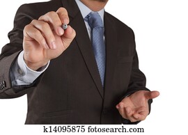 geschäftsmann, hand schreiben, in, dass, whiteboard