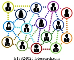 geschäftsmenschen, kommunikation, netz