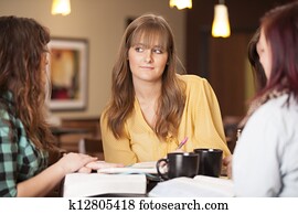 Girls Thinking At Bible Study