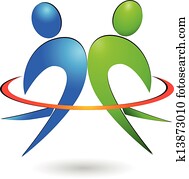 glad, folk, logo, vektor