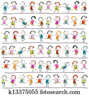 glücklich, kindern glücklich, kindern