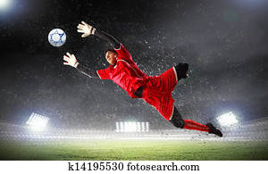 Goalkeeper catches the ball Goalkeeper catches the ball