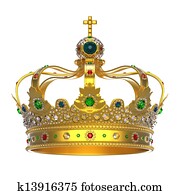 Gold Royal Crown with Jewels Gold Royal Crown with Jewels