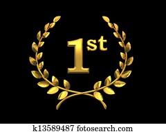 Gold symbol of the victory (first place) 3D rendering Gold symbol of the victory (first place) 3D rendering