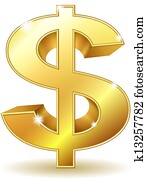 Golden dollar sign