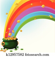 goldtopf, und, regenbogen