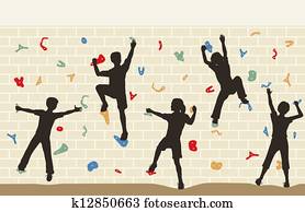 gosses, mur grimpeur