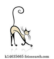 Graceful siamese cat for your design Graceful siamese cat for your design