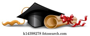 Graduation cap and diploma Graduation cap and diploma