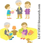 Grand parents and grand son