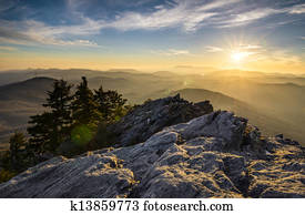 Grandfather Mountain Appalachian Sunset Blue Ridge Parkway Western NC in the mountains of North Carolina 