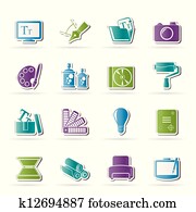 Graphic and website design icons Graphic and website design icons