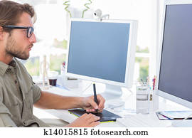 Graphic designer using graphics tab Graphic designer using graphics tab