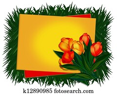 Greeting card. Tulips. Greeting card. Tulips.