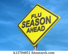 gripe, estação, à frente, sinal rendimento