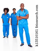 group of african medical doctors and nurses