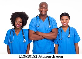 group of black doctors and nurses