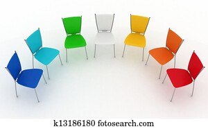 Three lonely chairs Stock Photo | k0088668 | Fotosearch
