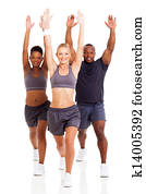 group of fitness people exercising