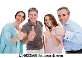 Group Of Happy People Showing Thumb Up Sign