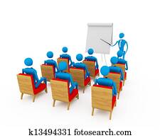 Group of students and teacher on white background Group of students and teacher on white background