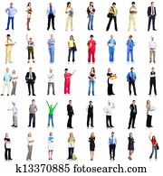 Group of workers people set.