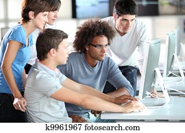 Group of young people in training course