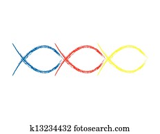 grundfarbe, christliche, fische, grunge