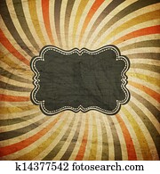 Grunge colorful rays background with vintage label for text. Grunge colorful rays background with vintage label for text.