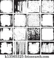 grunge, kvadrat, bakgrunner, vektor