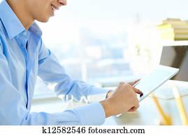 Guy with a digital tablet