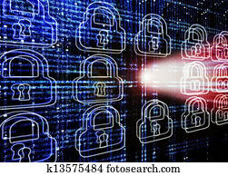 hacker attack background with lock hacker attack background with lock