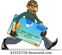 Hacker or thief stealing credit card Hacker or thief stealing credit card