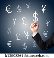 hand drawing currency signs hand drawing currency signs