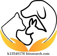 Hands care pets logo vector Hands care pets logo vector