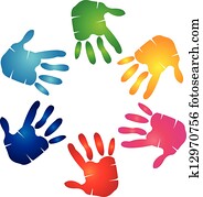 Hands colorful logo
