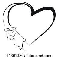 hands holding to heart shape