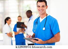 handsome medical doctor in hospital