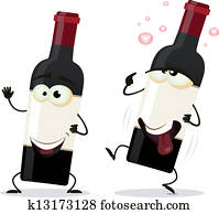 Happy And Drunk Red Wine Bottle Character Happy And Drunk Red Wine Bottle Character