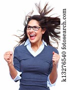 Happy Business woman. Success.