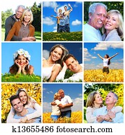 Happy family collage. Happy family collage.