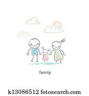 Happy family. Illustration. Happy family. Illustration.
