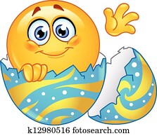 Hatching easter egg emoticon Hatching easter egg emoticon