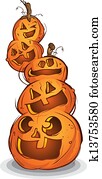haufen, von, geschnitzt, halloween, kürbise haufen, von, geschnitzt, halloween, kürbise