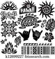 Hawaii Set in black and white Hawaii Set in black and white