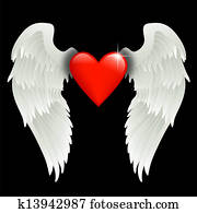 heart with angel wings heart with angel wings